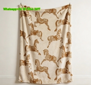 Hermès Luxury Horse Print Flannel Throw Blanket IMG_5263
